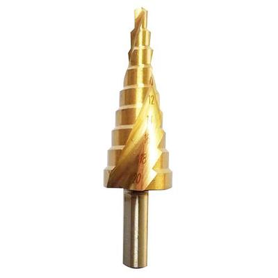 Spiral step drill Strend Pro SD422, 04-12 mm, TiN, HSS 4241, for metal