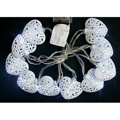 Christmas Light MagicHome Metal Heart, white, 2xAA, interior