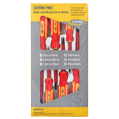 Electrician VDE screwdriver set  6 pcs Strend Pro, VDE 1000V ,Cr-V