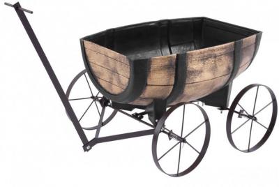 2.TRIEDA Kvetináč Strend Pro Woodeff, 41,5x29x19cm, whiskey barel wagon