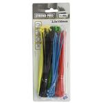 Set of nylon cable ties 150x2,5 mm, 200 ks, multicolor